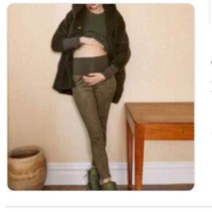 Maternity vegan stretch suede pants